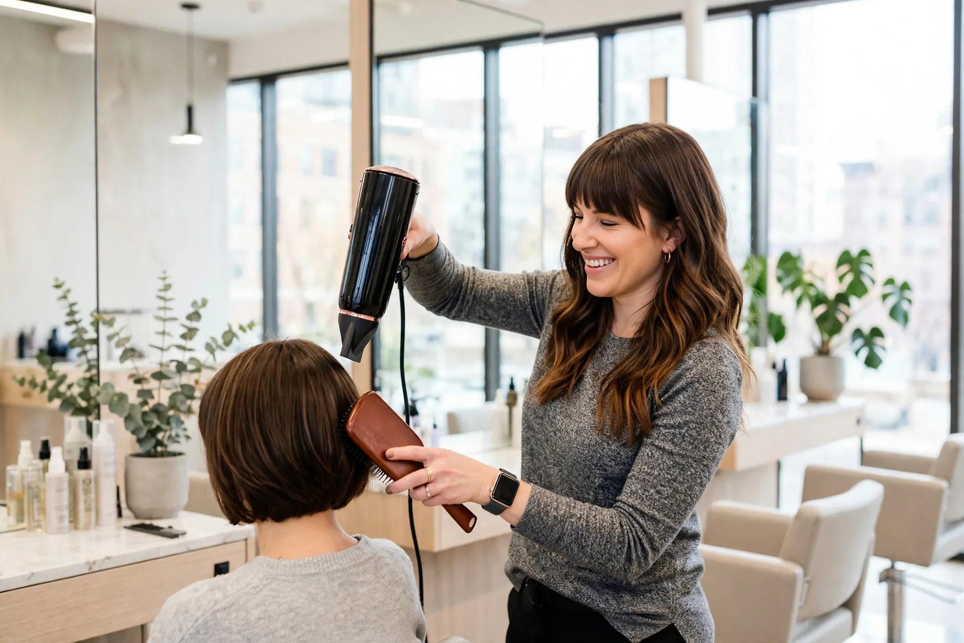 Profissional de beleza em atendimento premium